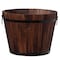 Gardenised Rustic Wooden Whiskey Barrel Planter with Durable Medal Handles and Drainage Hole - Medium QI003236.M - alternate 1